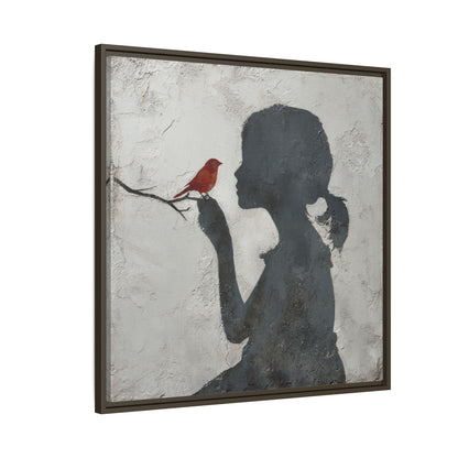 Child silhouette Square Framed Canvas Wall Art