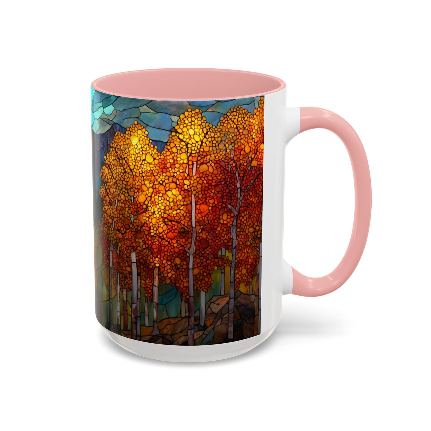 Autumn Mountain Stained Glass Effect Coffee Mug