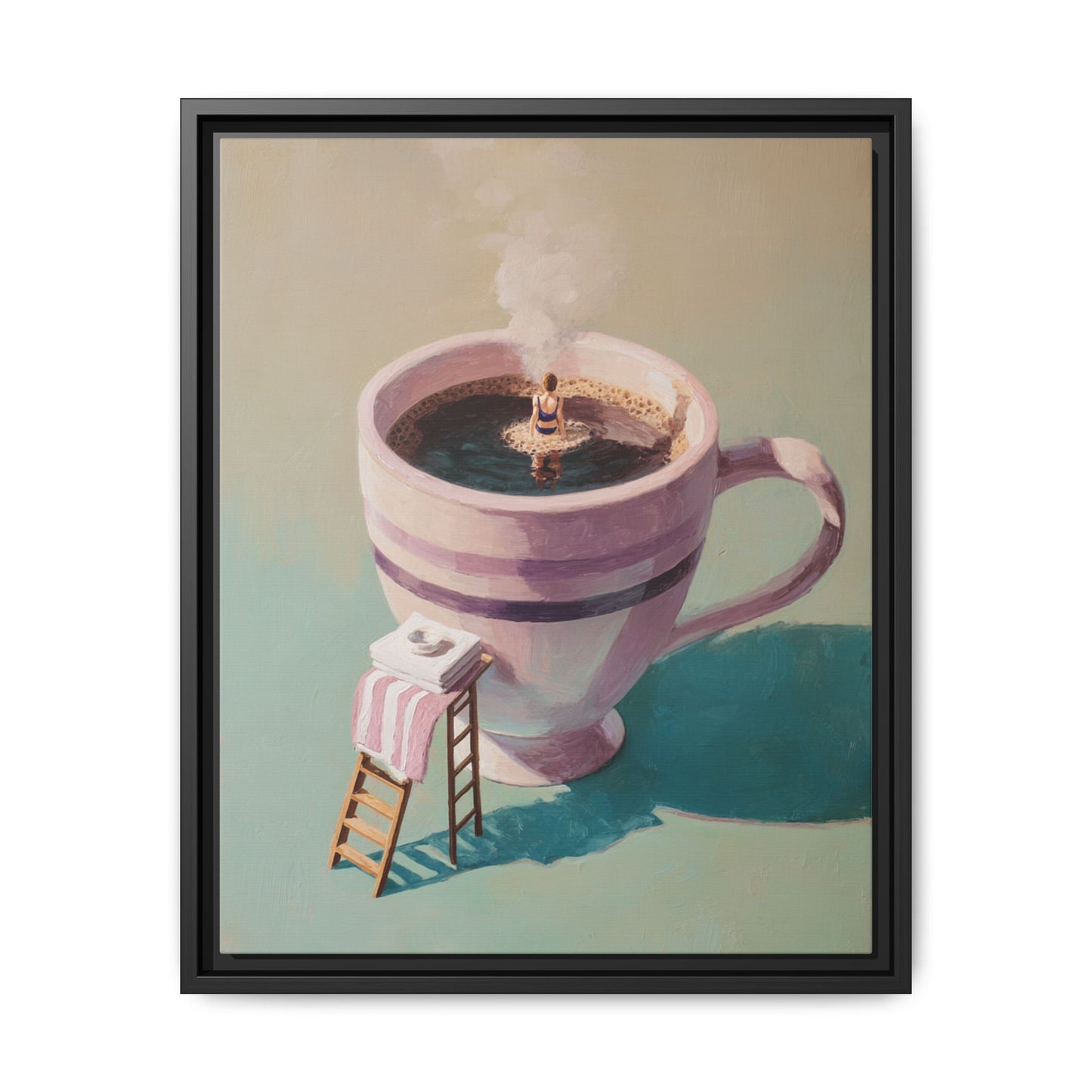 Funny Coffee Lover Framed Canvas Wall Art