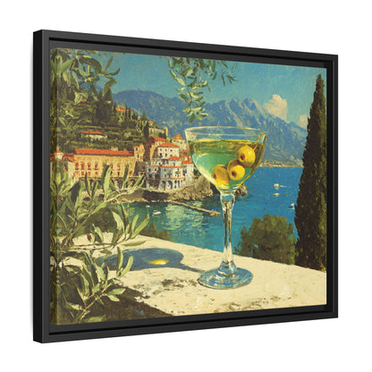 Martini Glass Framed Canvas Wall Art