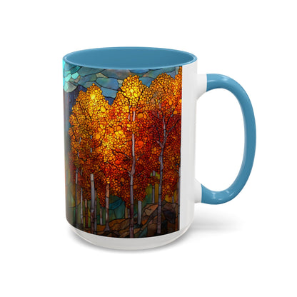 Autumn Mountain Stained Glass Effect Coffee Mug