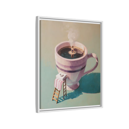 Funny Coffee Lover Framed Canvas Wall Art