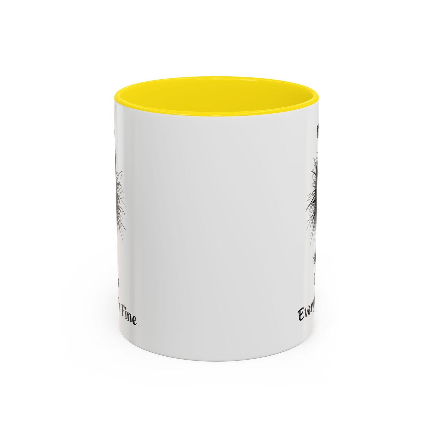 "It's Fine I'm Fine Everything Is Fine" Black Cat Mug