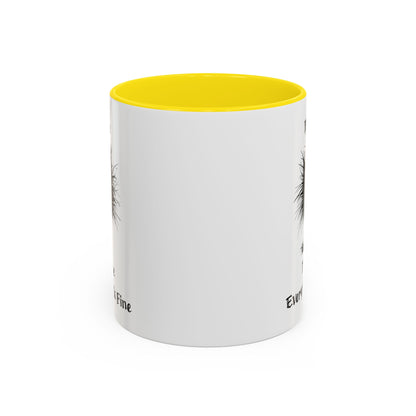 "It's Fine I'm Fine Everything Is Fine" Black Cat Mug