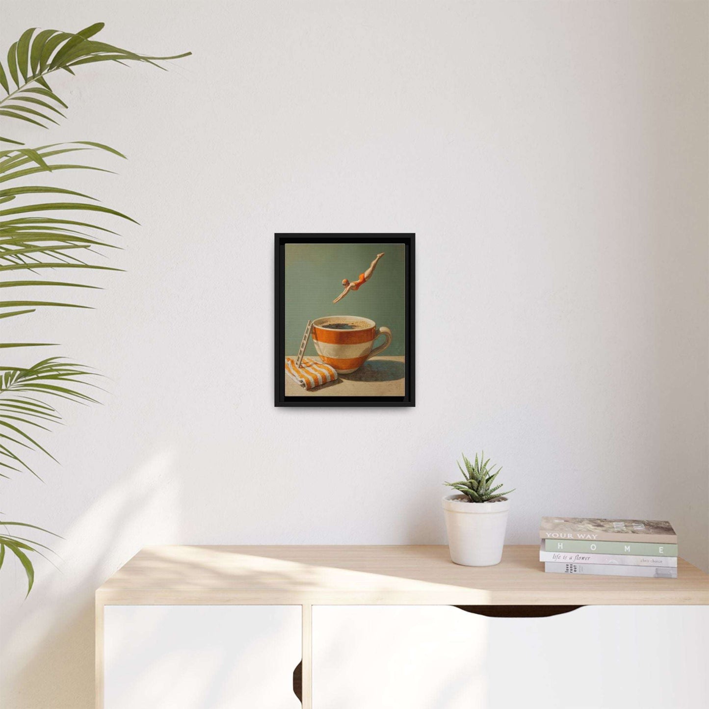 Retro Coffee Lover Framed Canvas