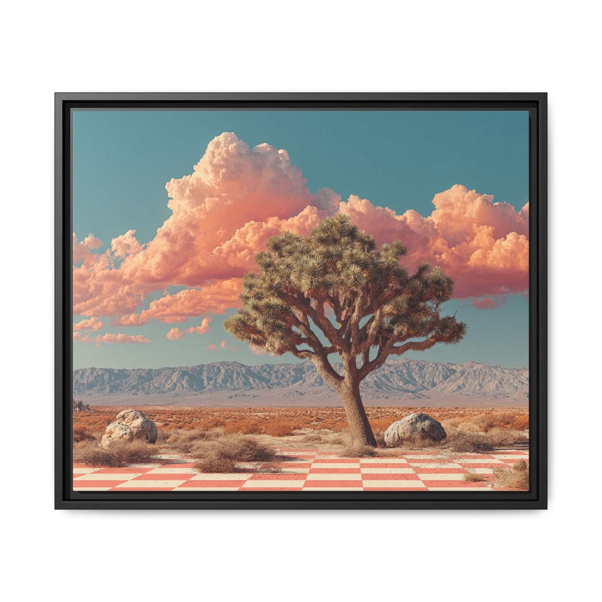 Pink Desert Framed Canvas Wall Art