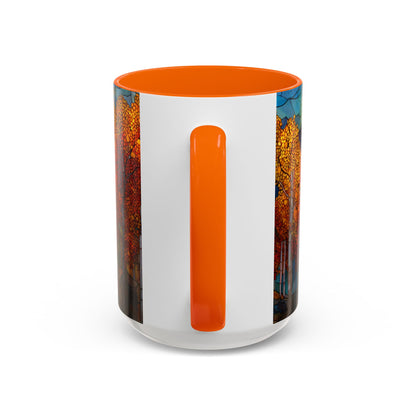 Autumn Mountain Stained Glass Effect Coffee Mug