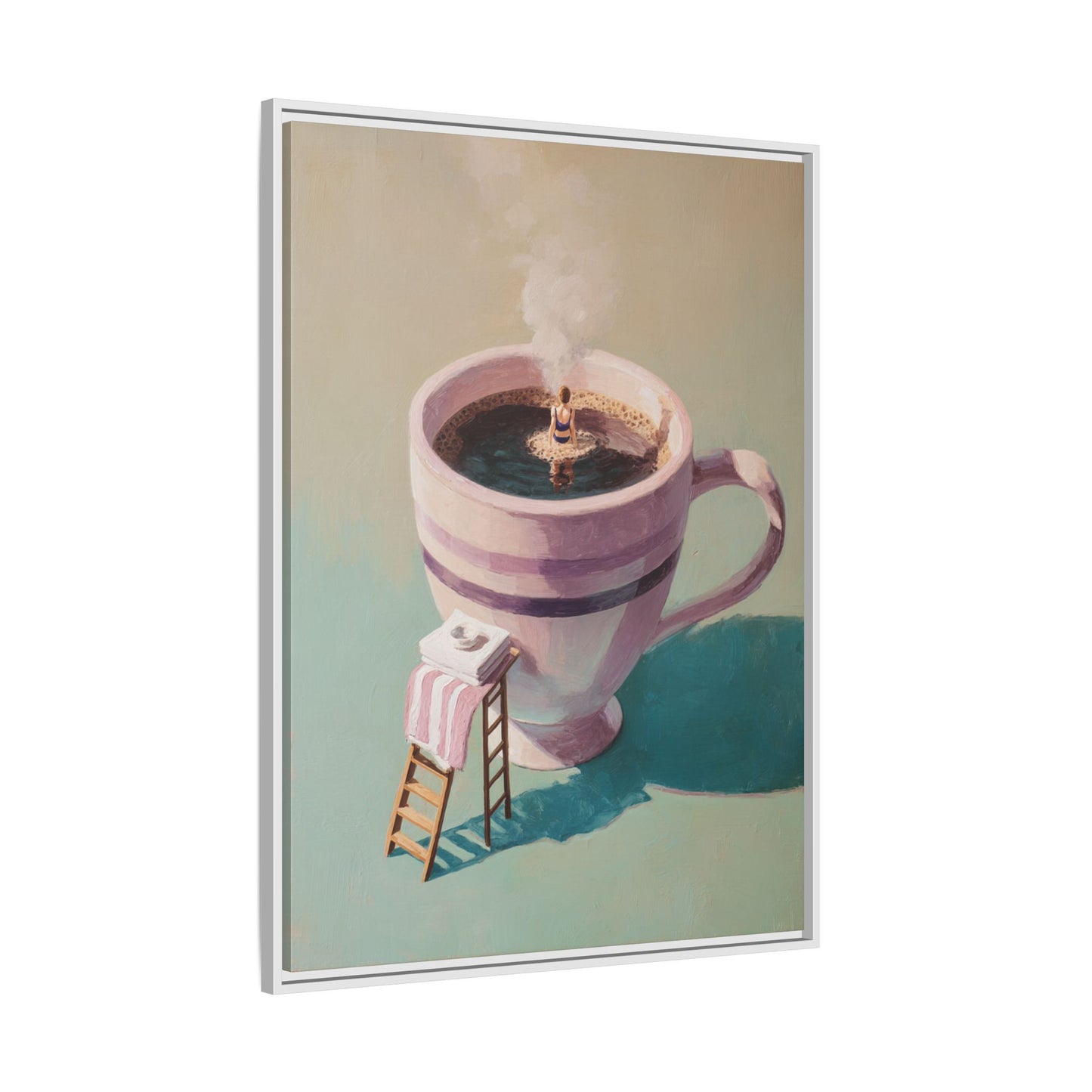 Funny Coffee Lover Framed Canvas Wall Art