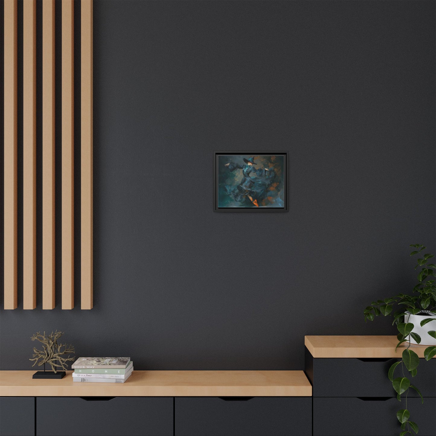 Dancing Witch Framed Canvas Wall Art