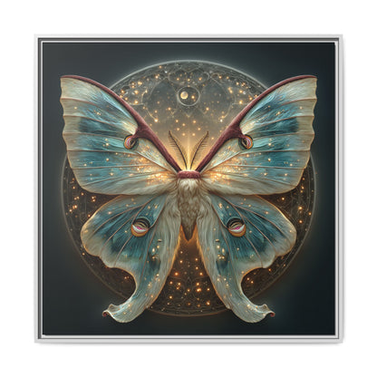Luna Moth Square Framed Canvas Wall Art