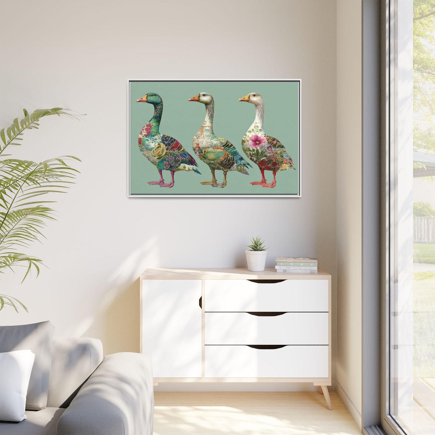 Dopamine Goose Framed Canvas Wall Art