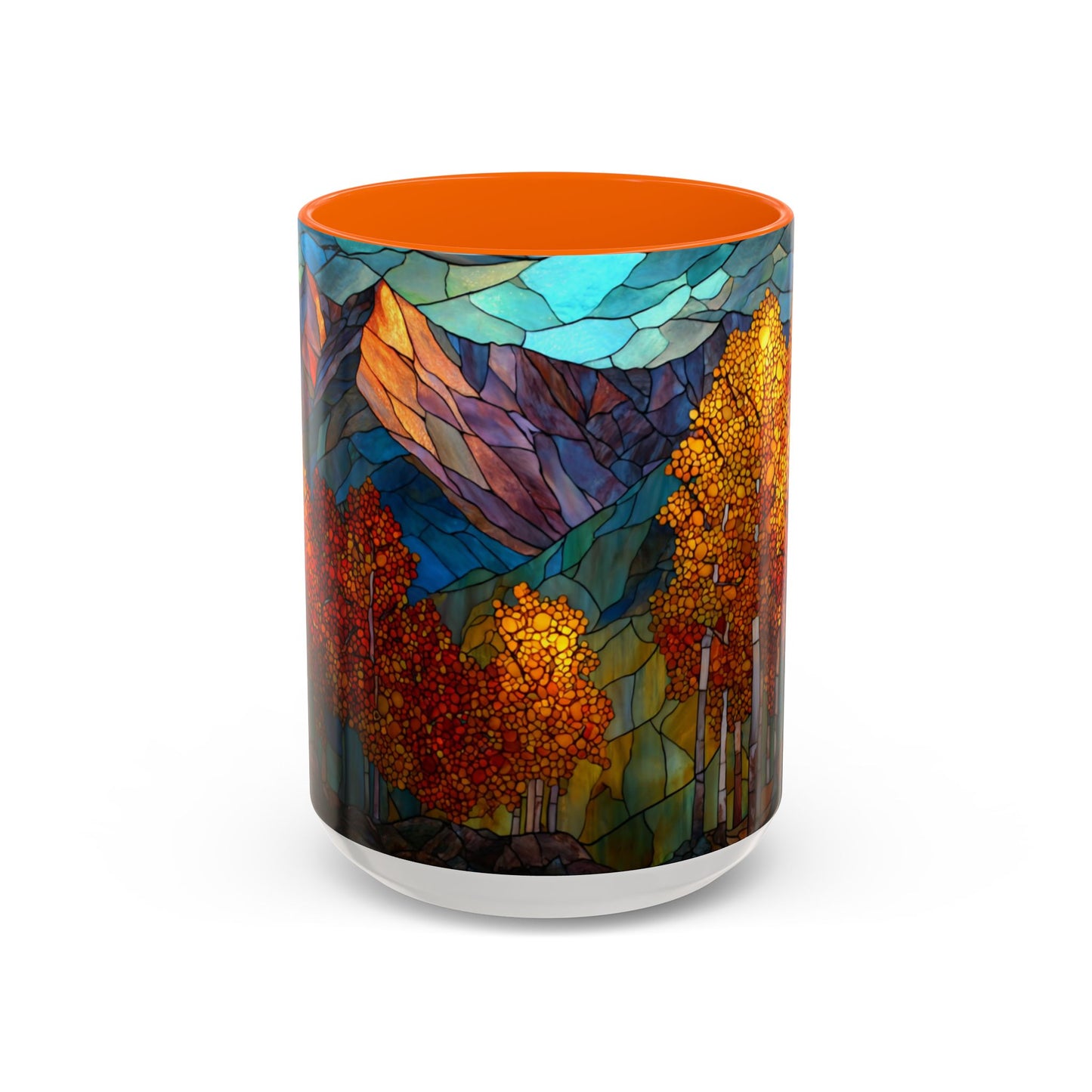 Autumn Mountain Stained Glass Effect Coffee Mug