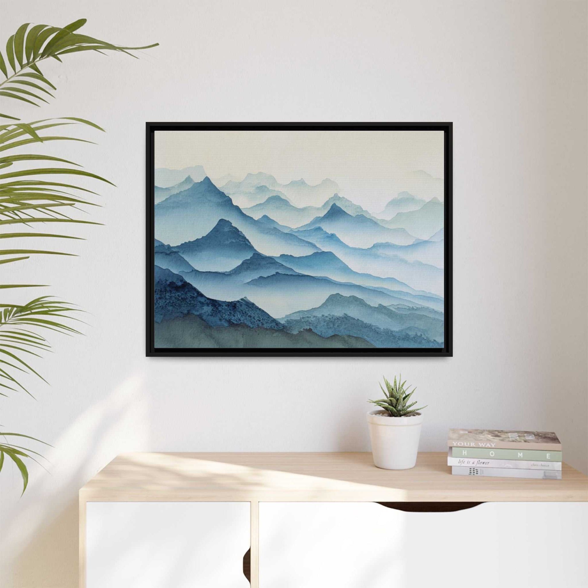 Abstract Mountains Framed Canvas Wall Art