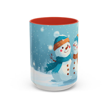 Winter Snowman Accent Coffee Ceramic Mug