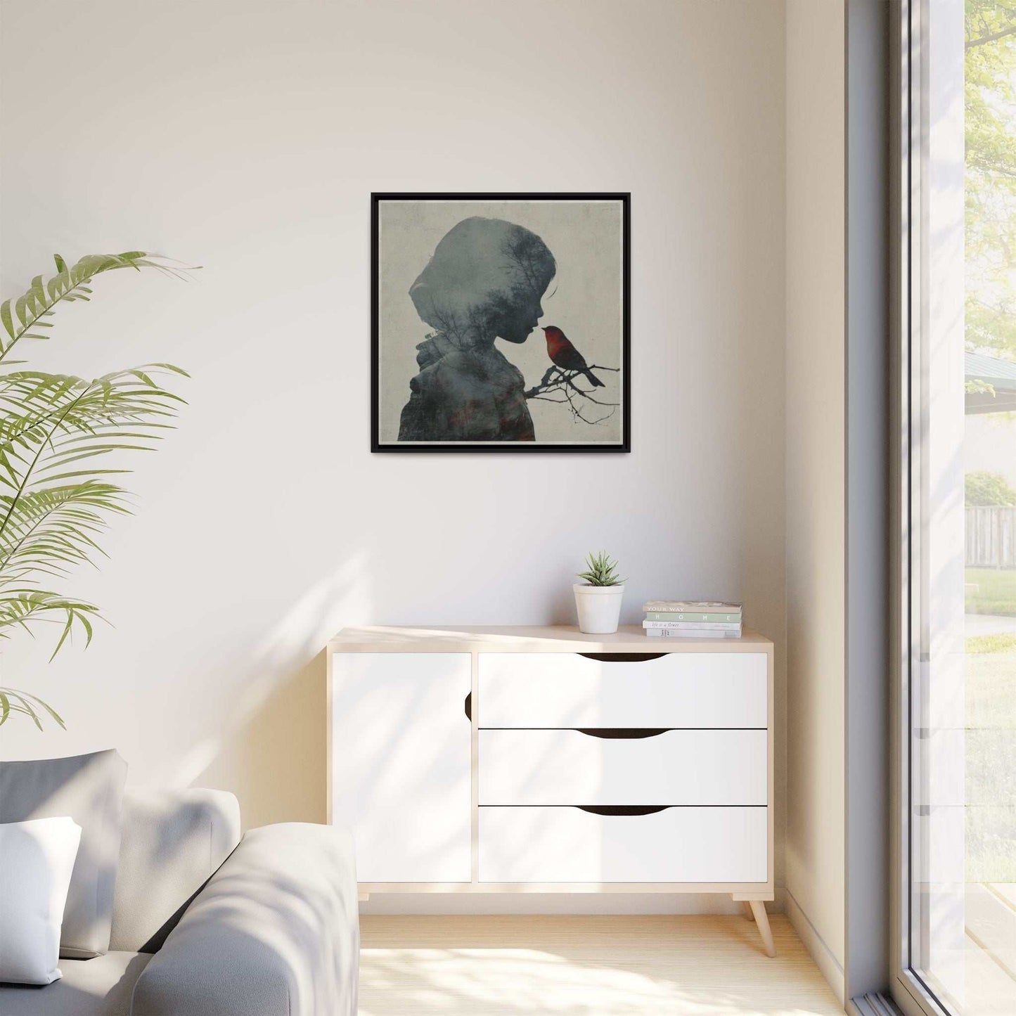 Child And Bird Silhouette