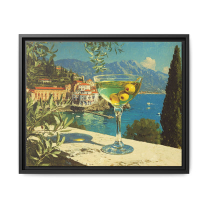 Martini Glass Framed Canvas Wall Art