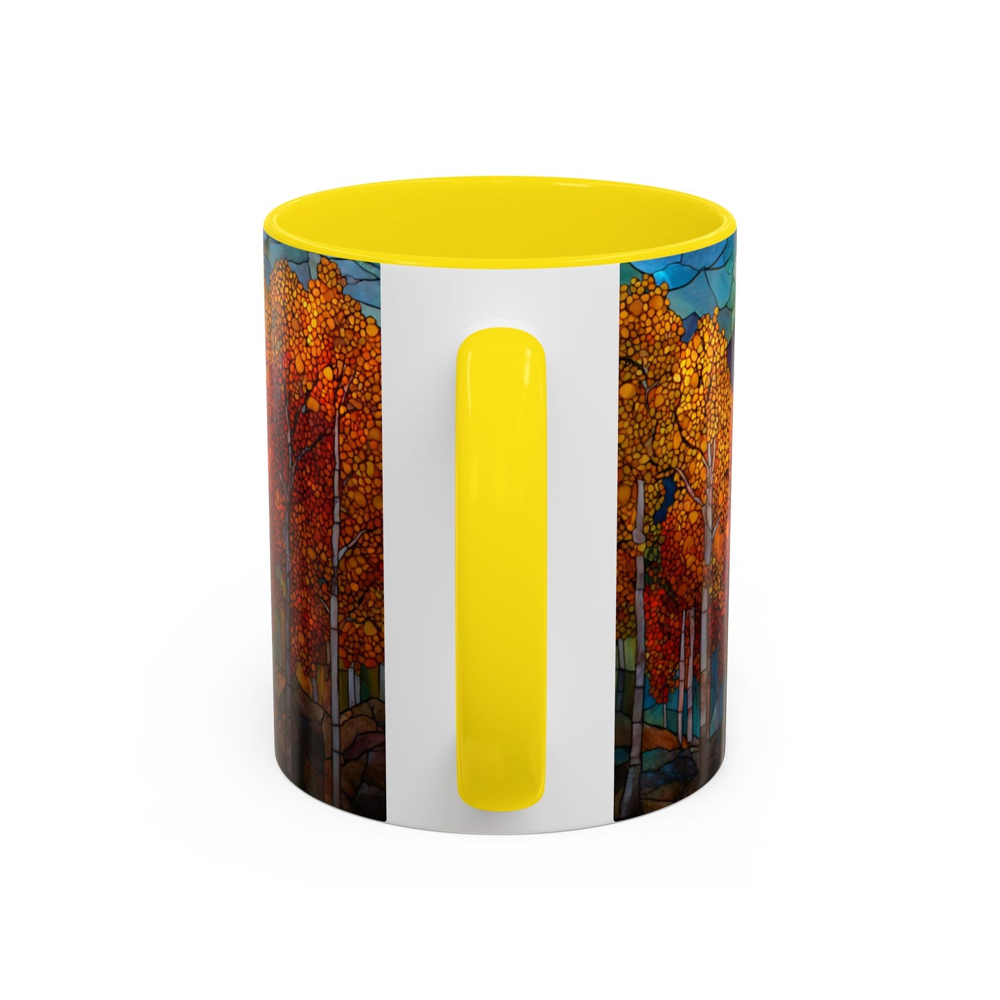 Autumn Mountain Stained Glass Effect Coffee Mug