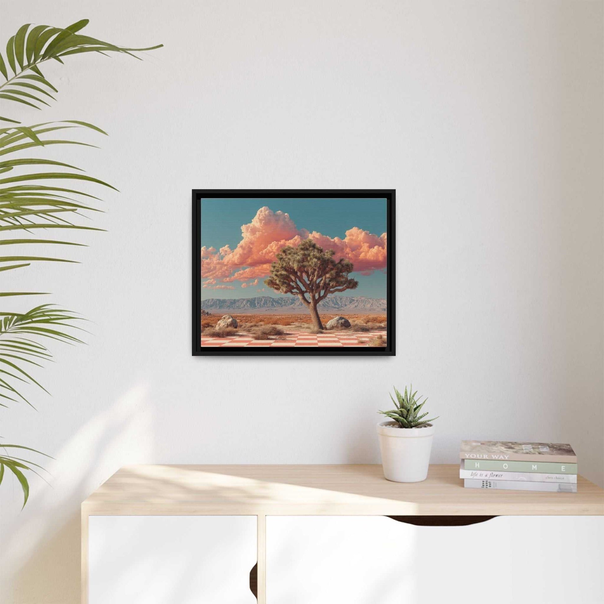 Pink Desert Framed Canvas Wall Art