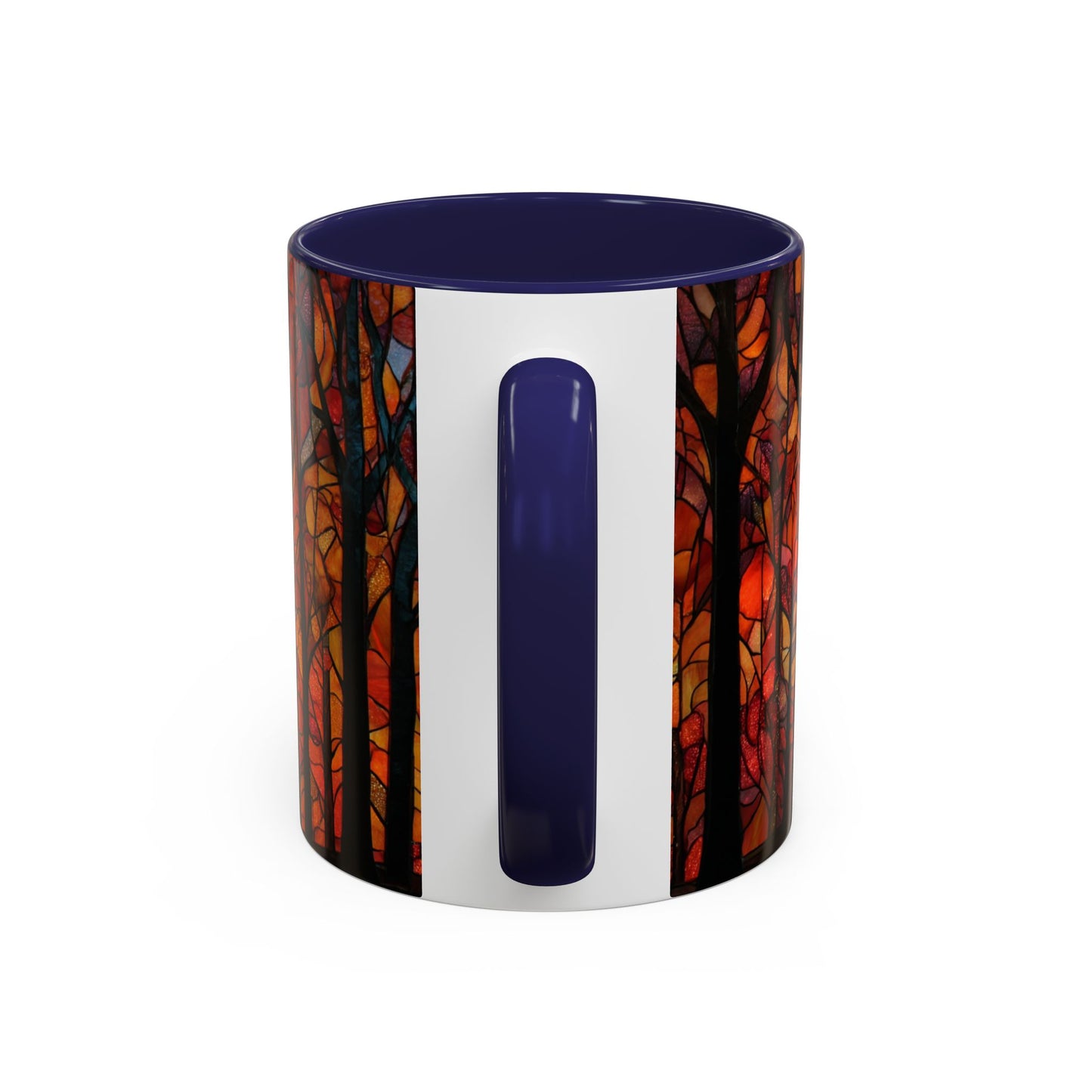 Autumn and Black Cat Stained Glass Effect Mug