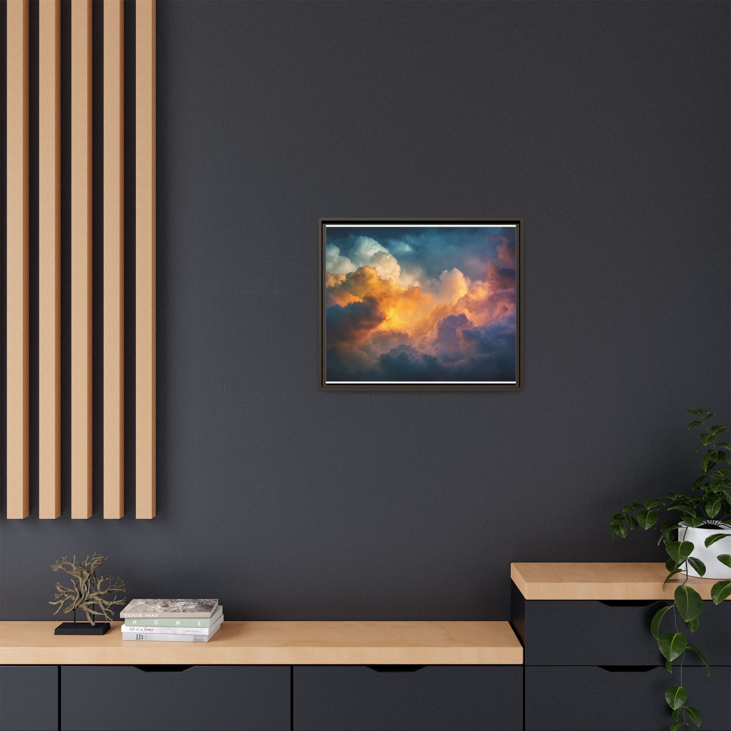 Calming Sky Cloud Framed Canvas Wall Art