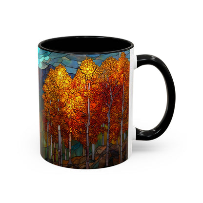 Autumn Mountain Stained Glass Effect Coffee Mug