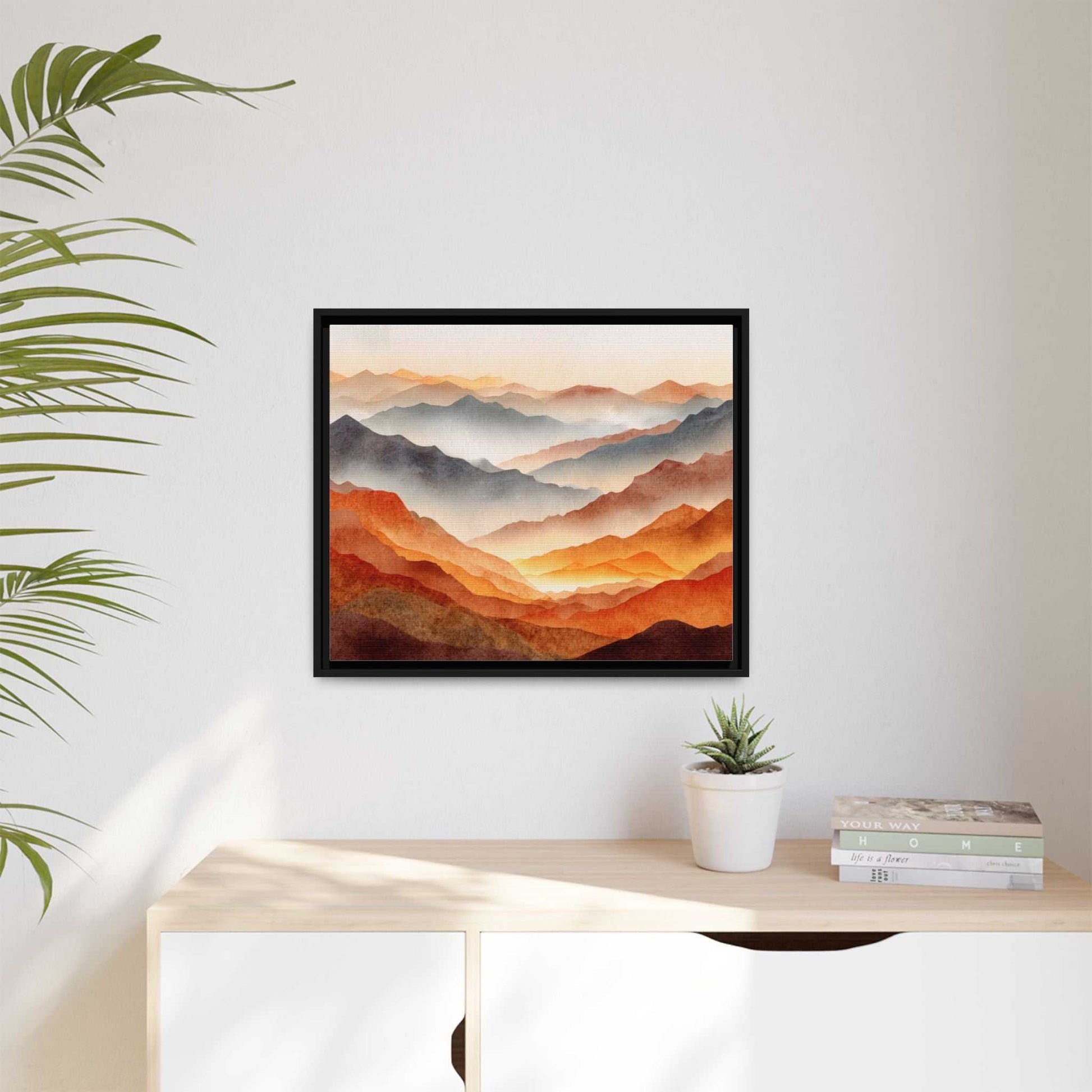 Abstract Mountains Framed Canvas Wall Art