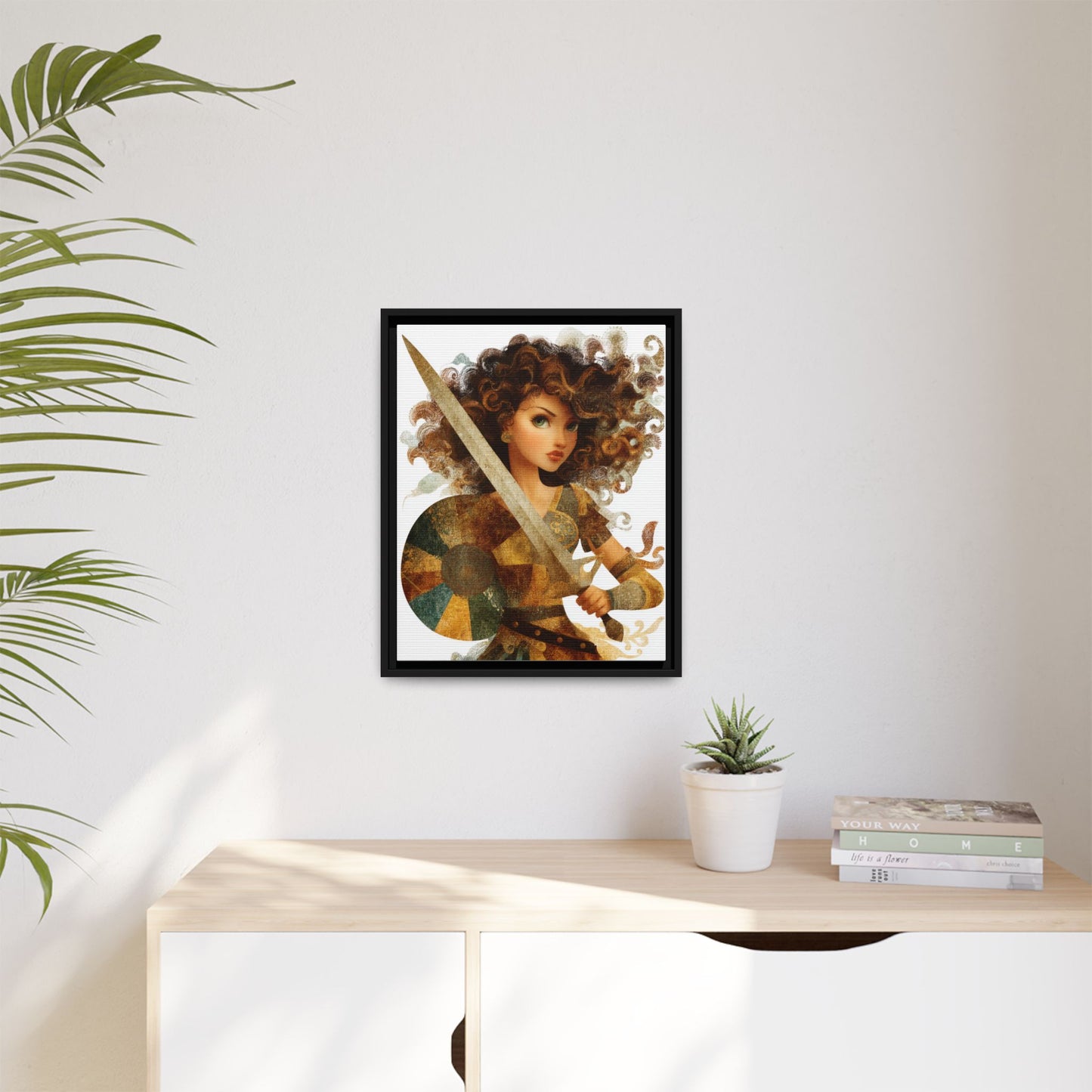 Warrior Woman Framed Canvas Wall Art