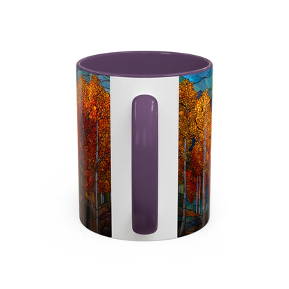 Autumn Mountain Stained Glass Effect Coffee Mug