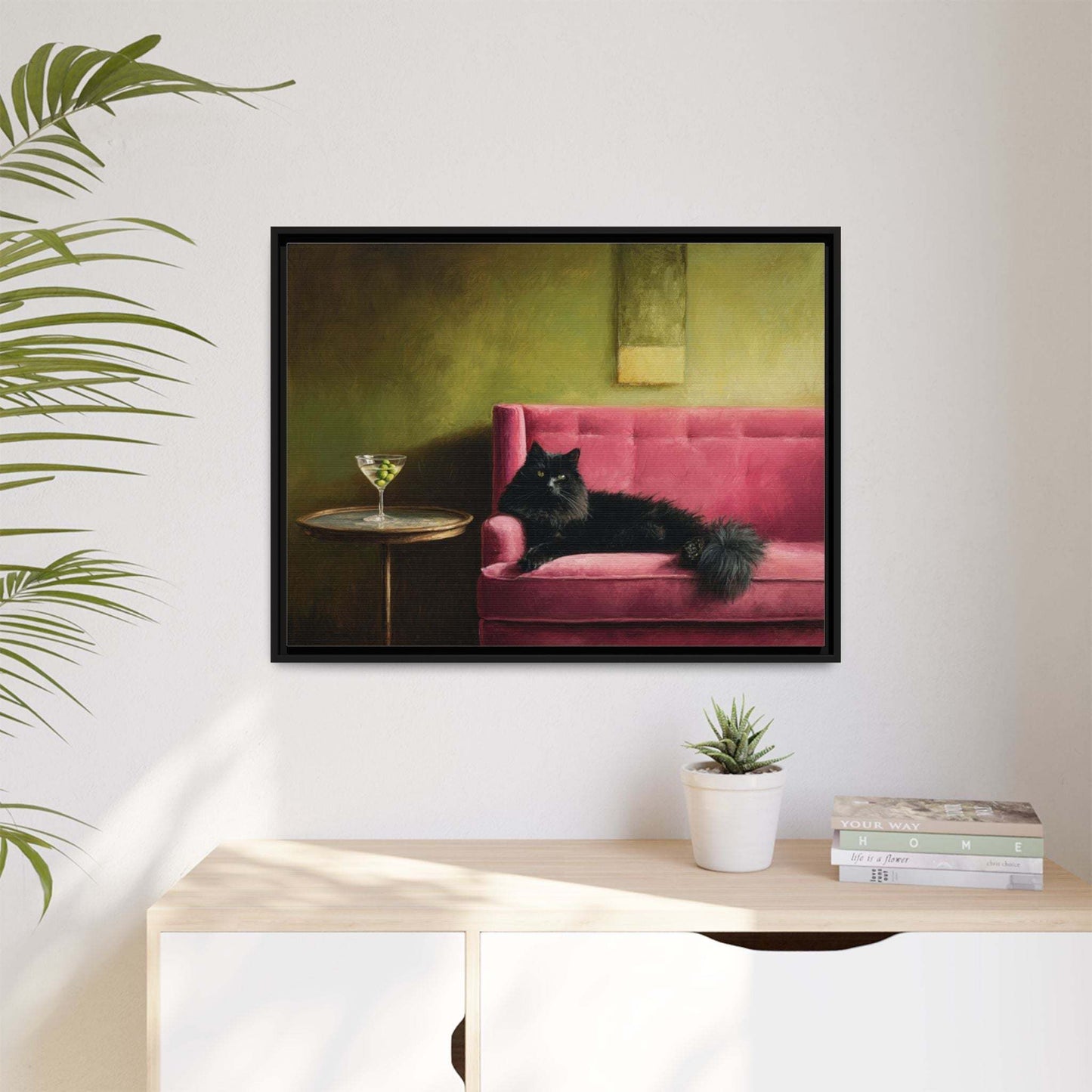 Funny Black Cat on Sofa