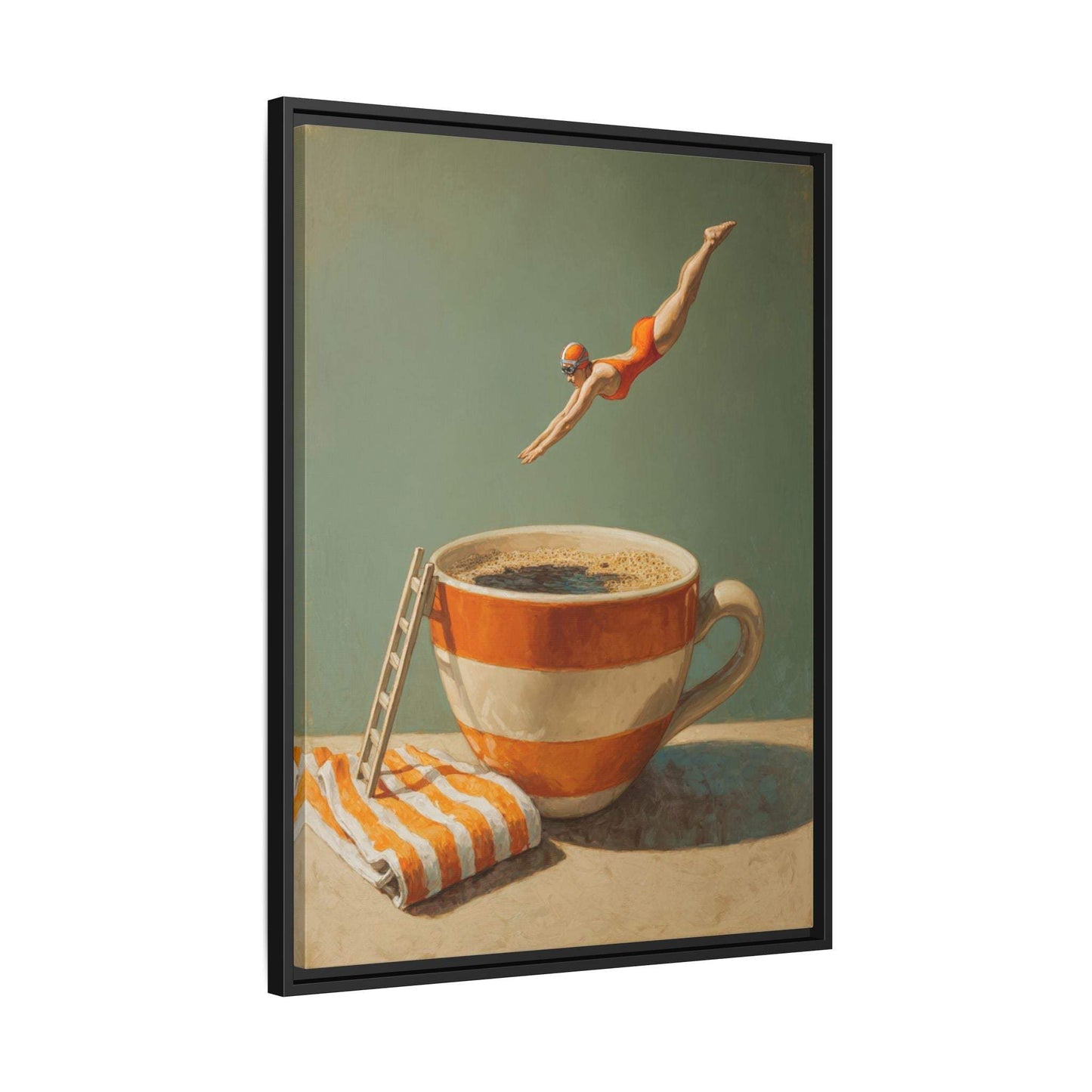 Retro Coffee Lover Framed Canvas