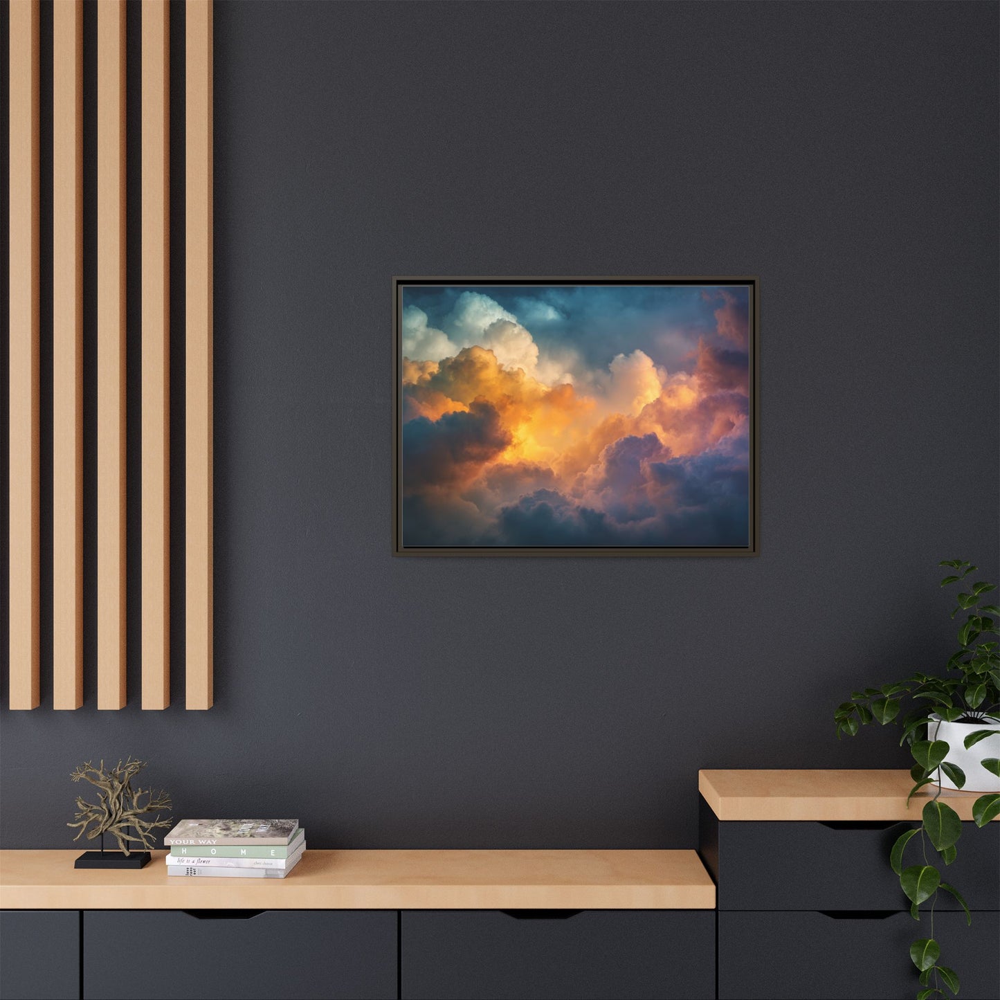 Calming Sky Cloud Framed Canvas Wall Art