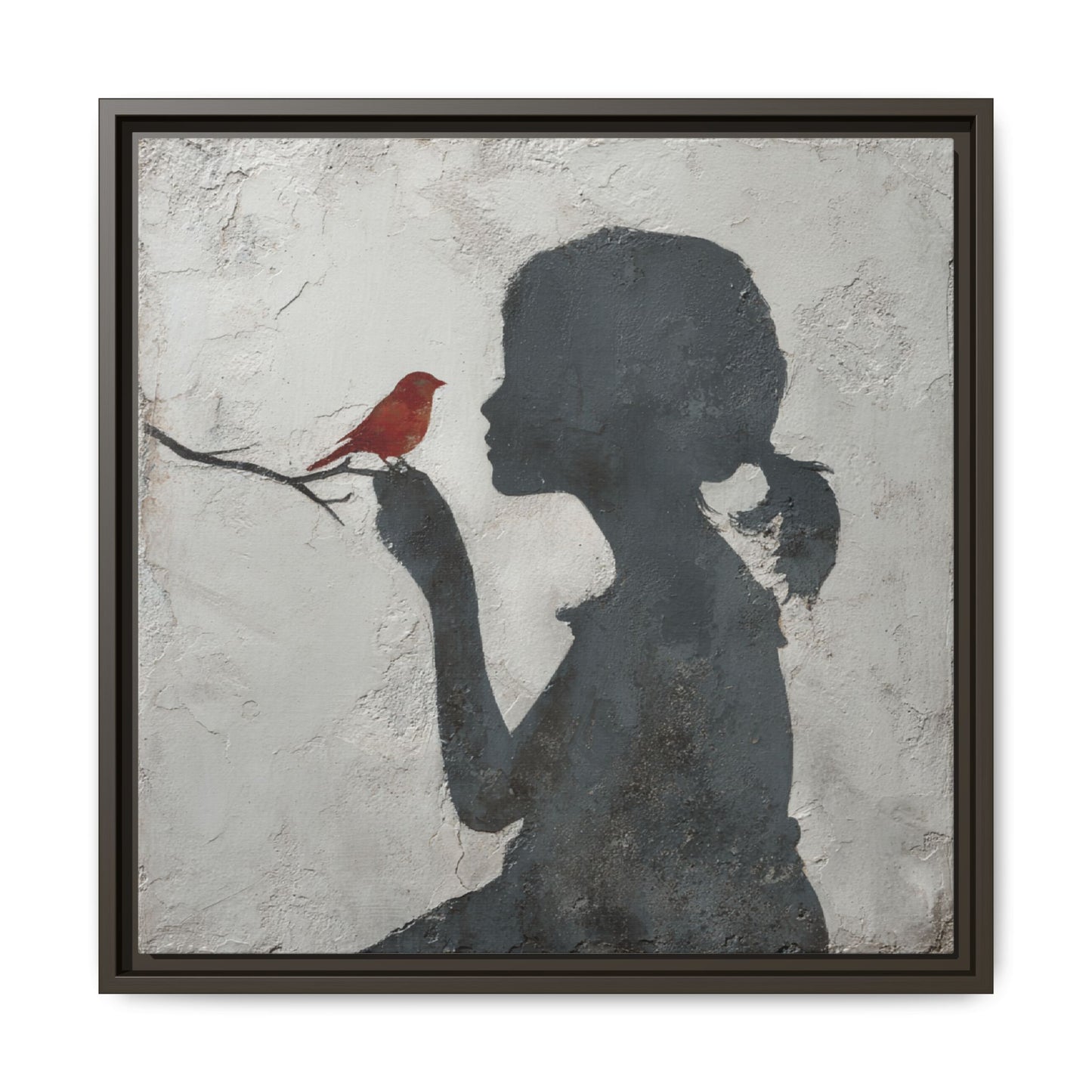 Child silhouette Square Framed Canvas Wall Art