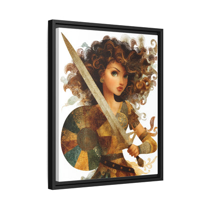 Warrior Woman Framed Canvas Wall Art