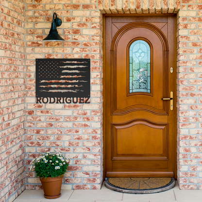 Personalized American Flag Metal Sign