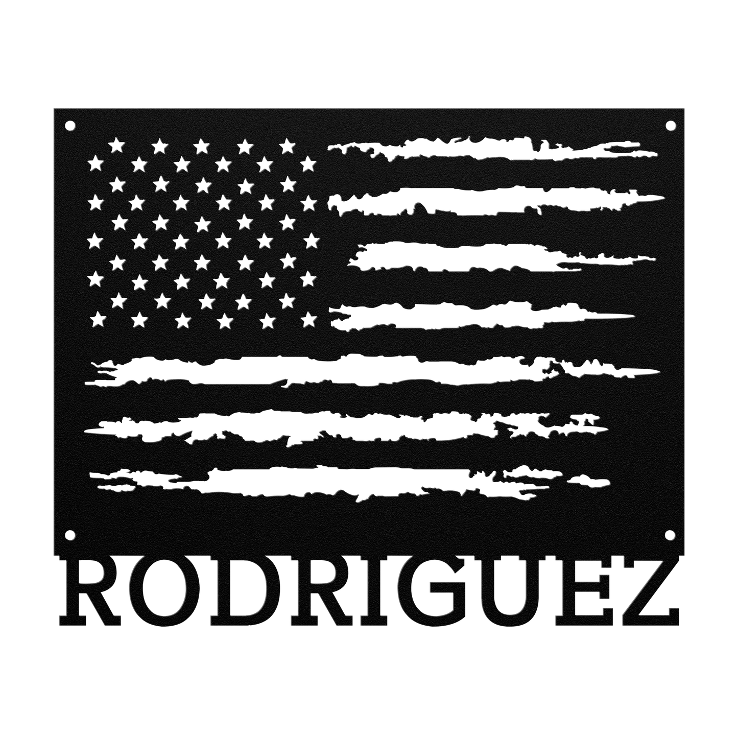 Personalized American Flag Metal Sign