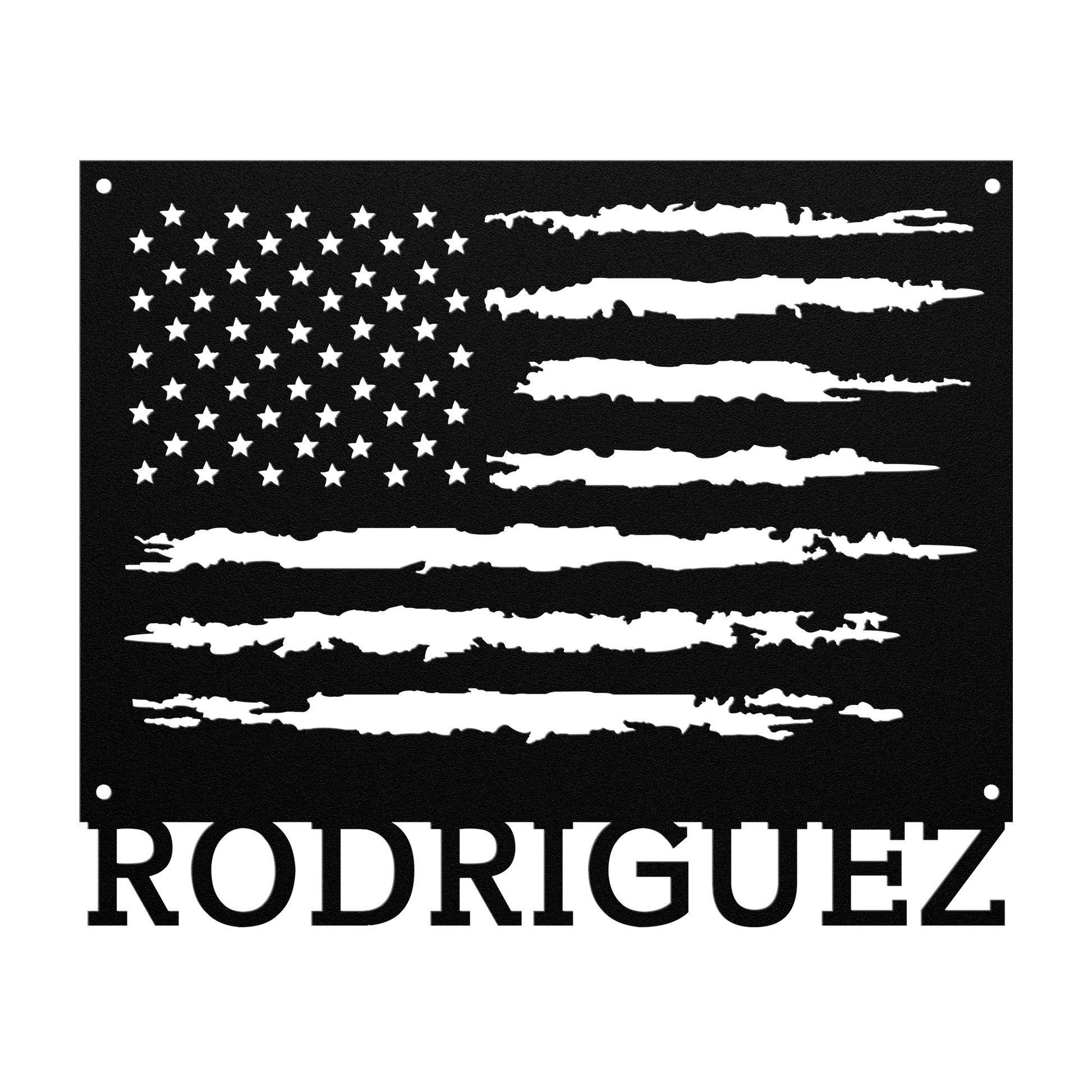 Personalized American Flag Metal Sign