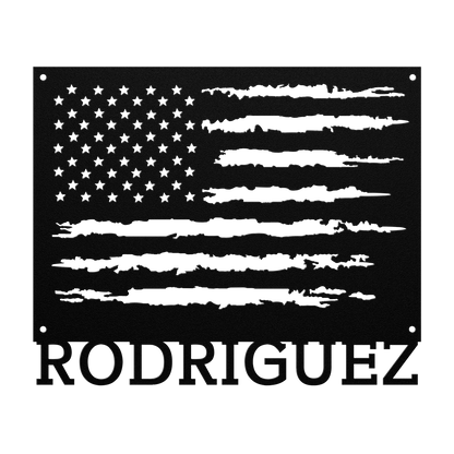 Personalized American Flag Metal Sign