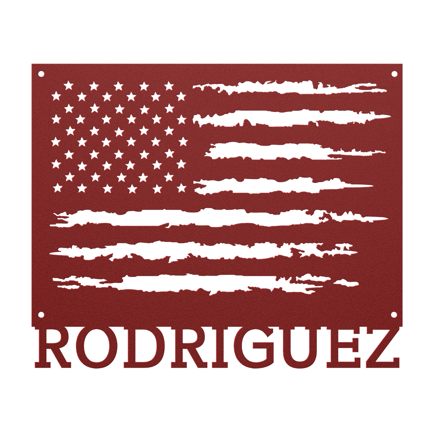 Personalized American Flag Metal Sign