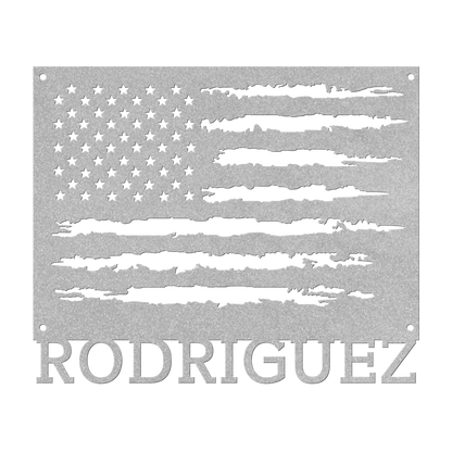 Personalized American Flag Metal Sign