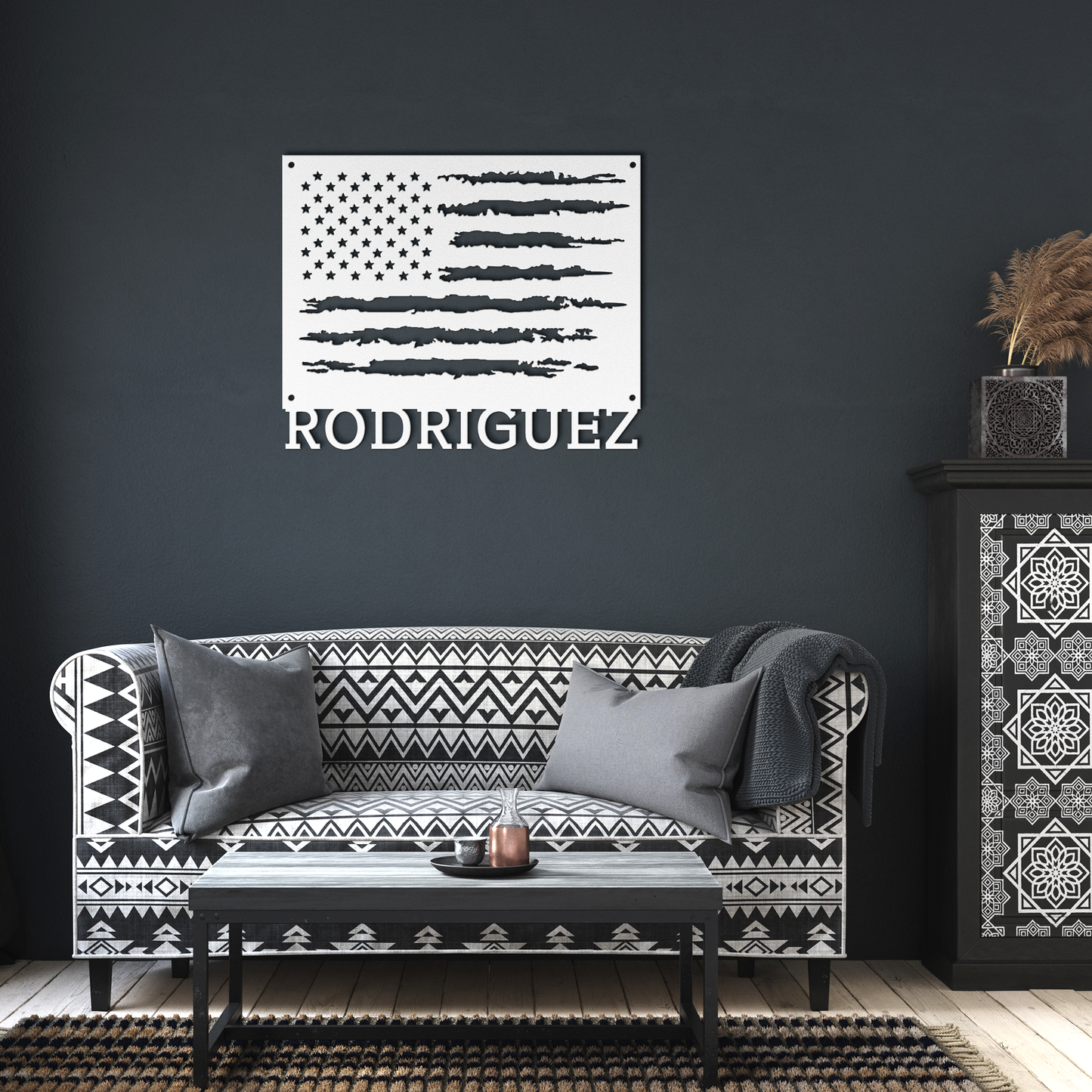 Personalized American Flag Metal Sign