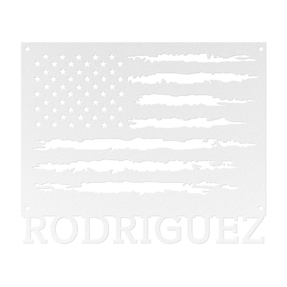 Personalized American Flag Metal Sign
