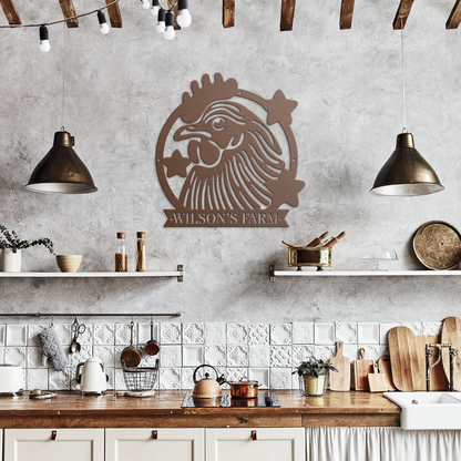 Custom Rooster Metal Wall Art