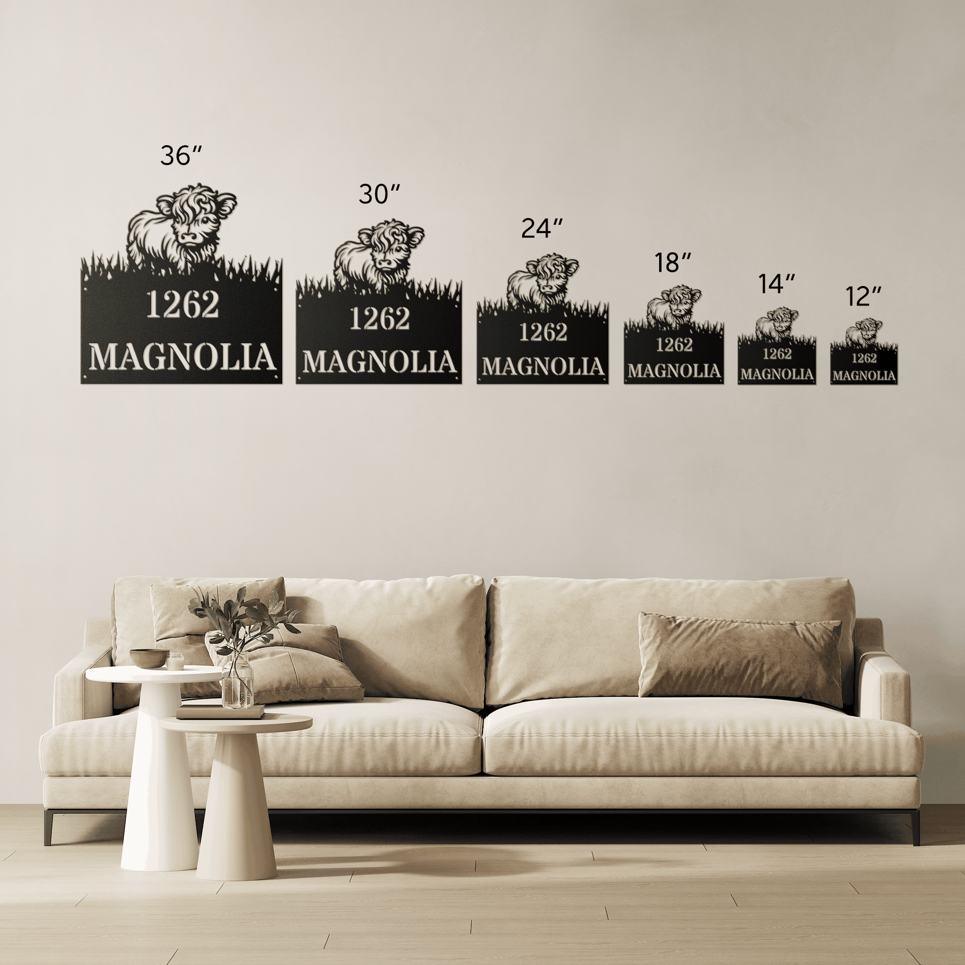 Cute Cow House Number