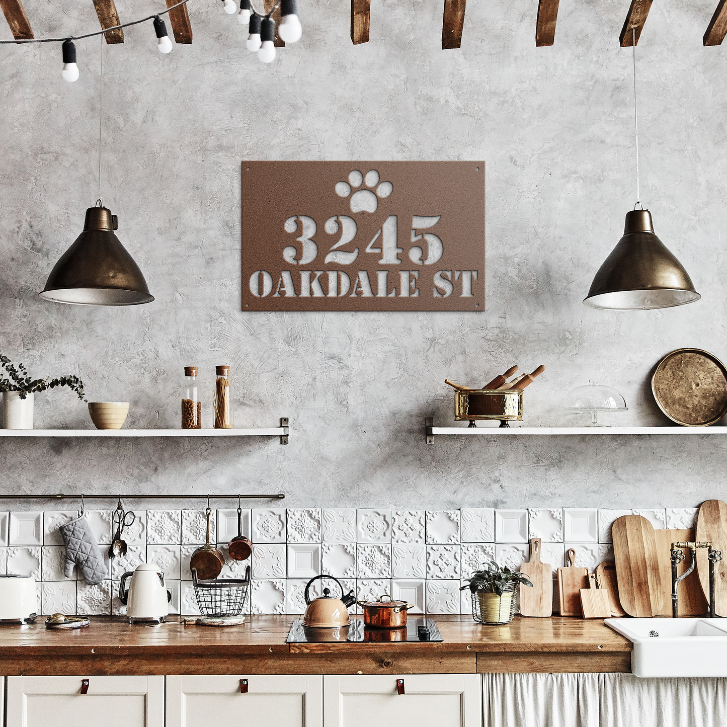 Custom Metal House Number Sign