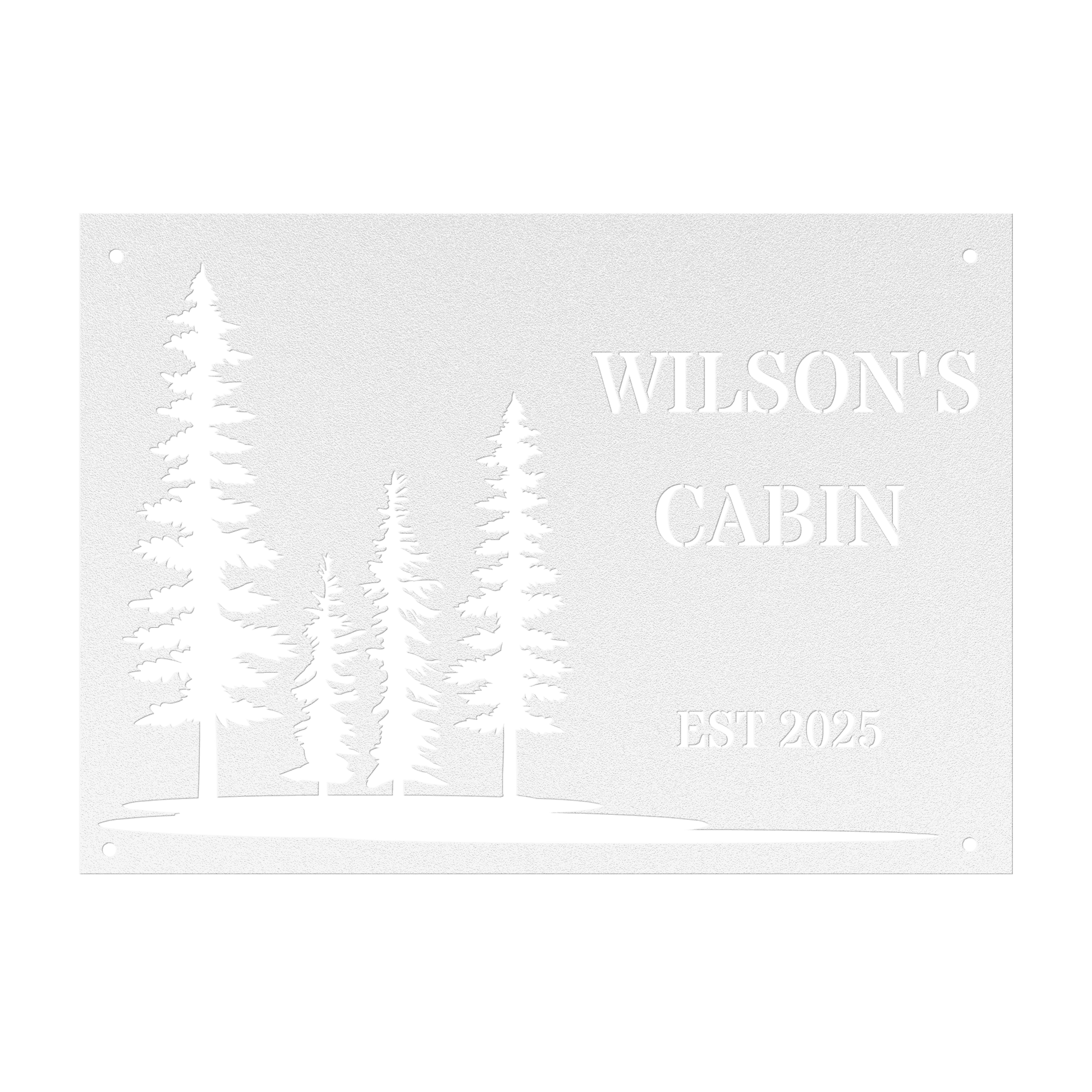 Personalized Pine Tree Metal Cabin Sign