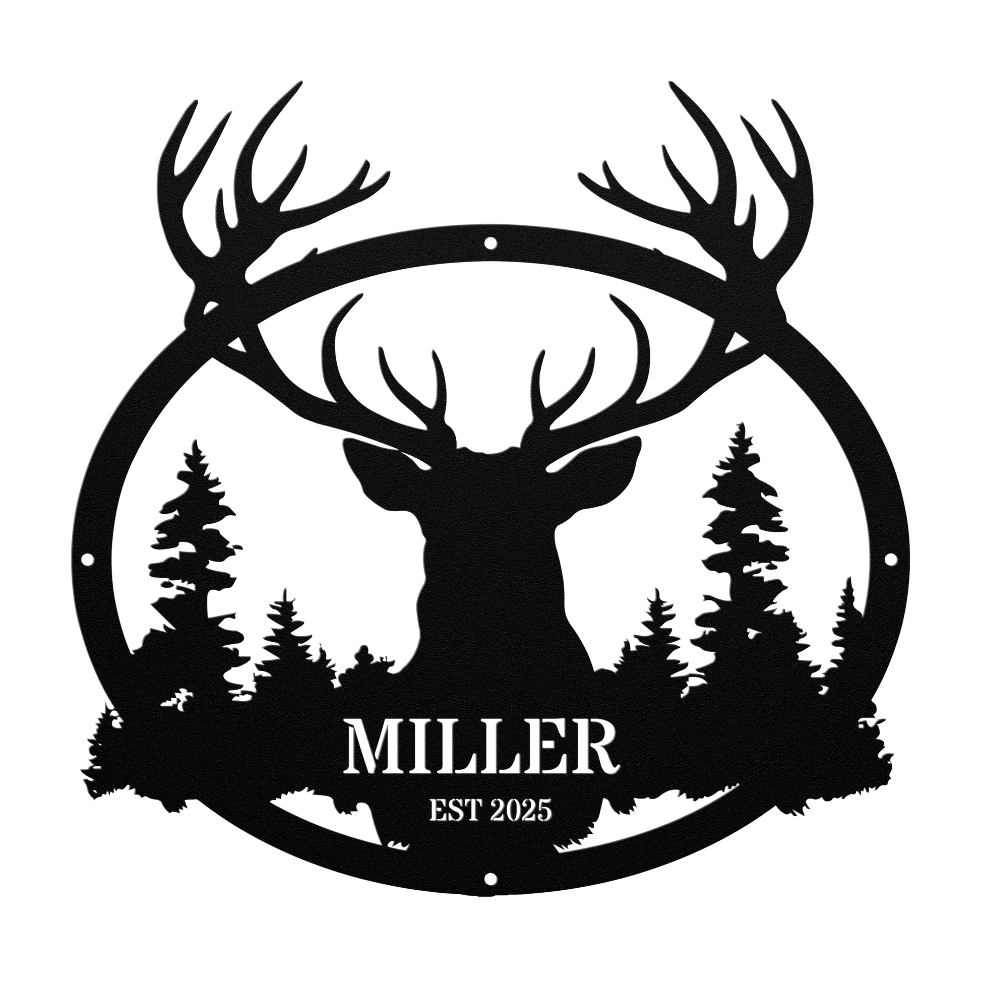 Personalized Deer Metal Wall Art