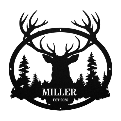 Personalized Deer Metal Wall Art