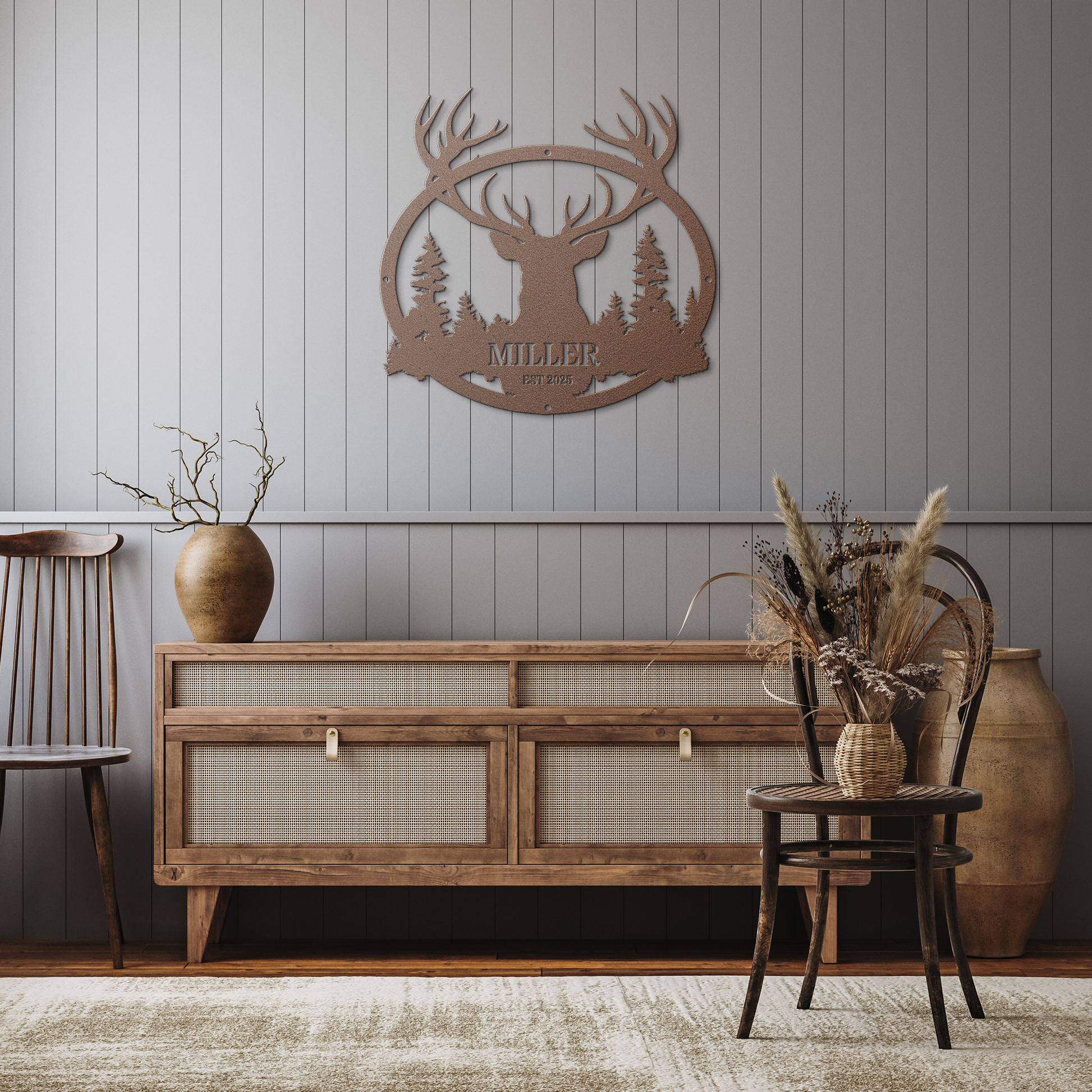 Personalized Deer Metal Wall Art
