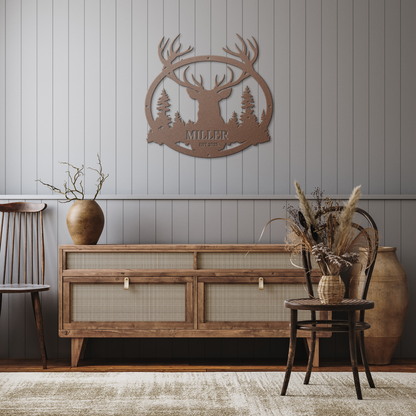 Personalized Deer Metal Wall Art