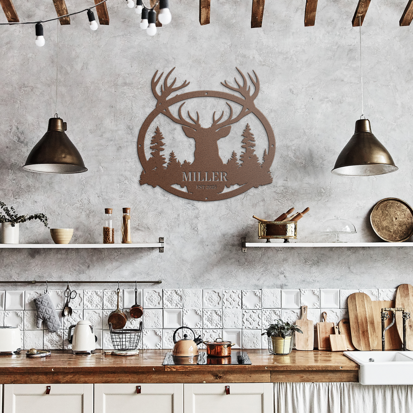 Personalized Deer Metal Wall Art
